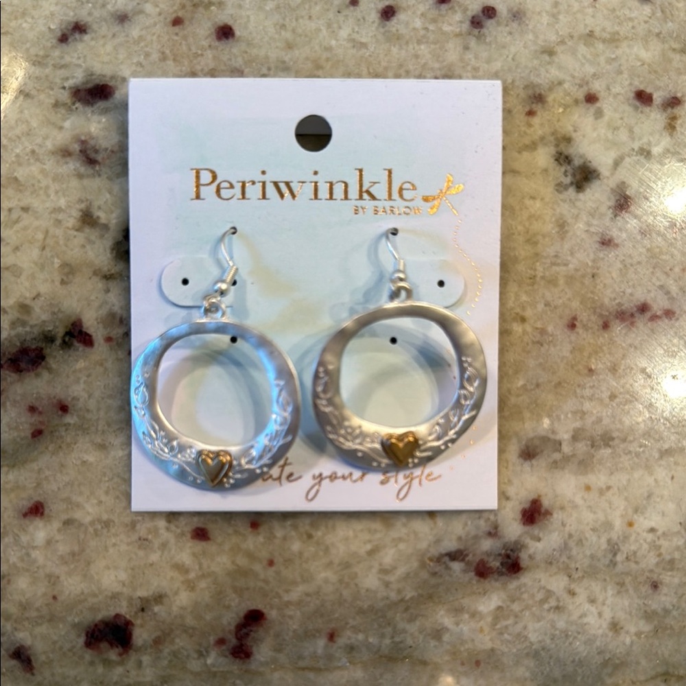 Periwinkle by Barlow Silver and Gold Hoop Earrings